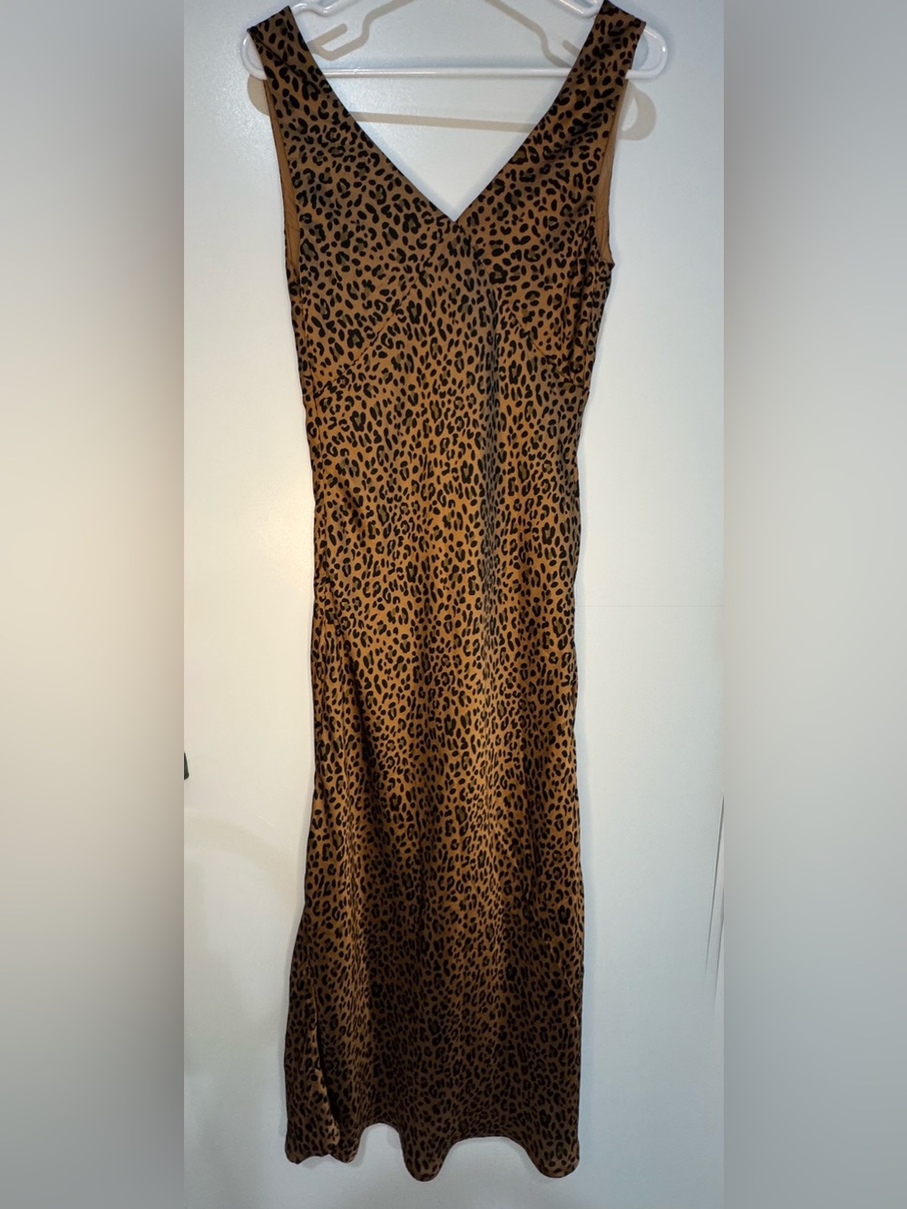 American Eagle Outfitters Leopard Print Satin Midi Slip Dress - Picture 6 of 8